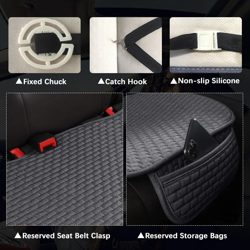 CowLost | car-seat-covers-full-set-flax-linen-car-cushion-protector-front-rear |13