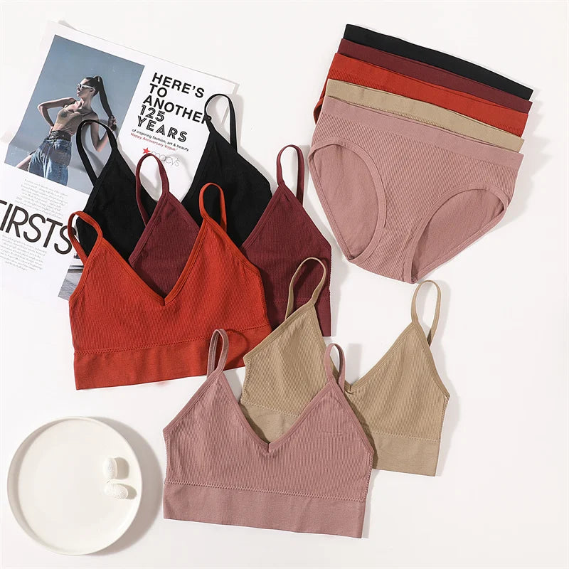 CowLost | product_id-women-seamless-u-back-bra-low-rise-brief-set-no-pads-fitness-crop-top-lingerie |7