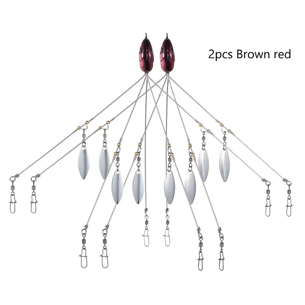 CowLost | sporting-goods-bassdash-5-arm-umbrella-fishing-lure-rig-alabama-rig-head-18g |36