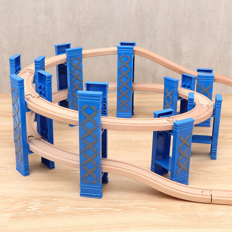 CowLost | fencing-barriers-wooden-railway-spiral-track-with-plastic-orbit-accessories |8
