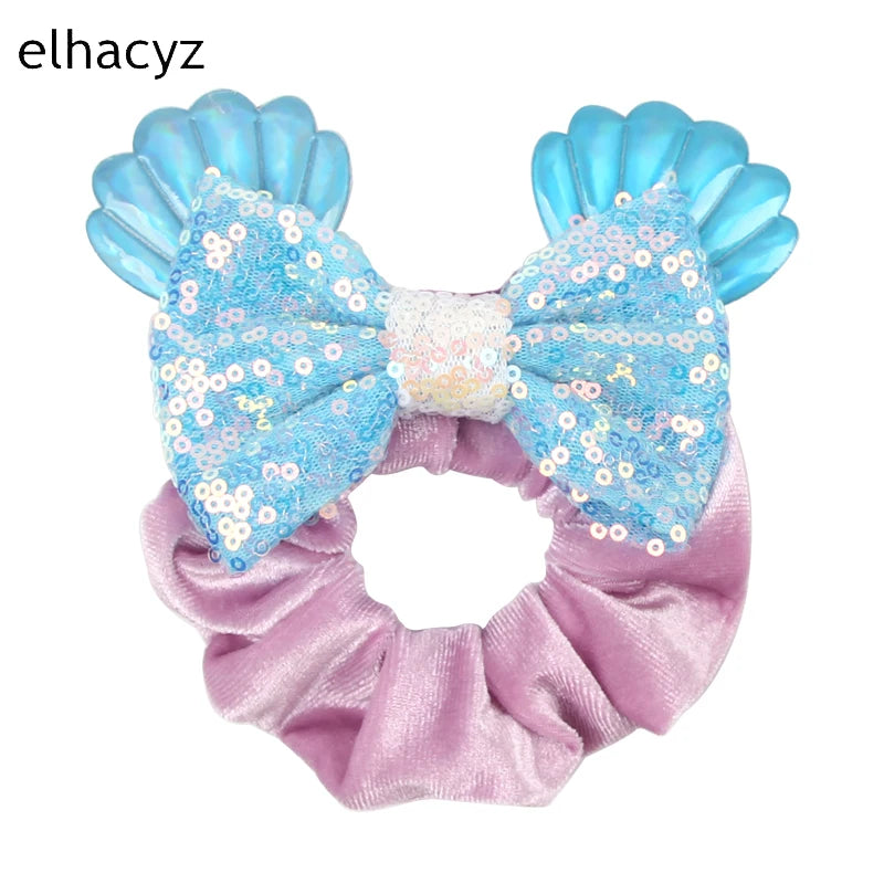CowLost | mouse-ears-sequins-bow-women-velvet-scrunchies |27