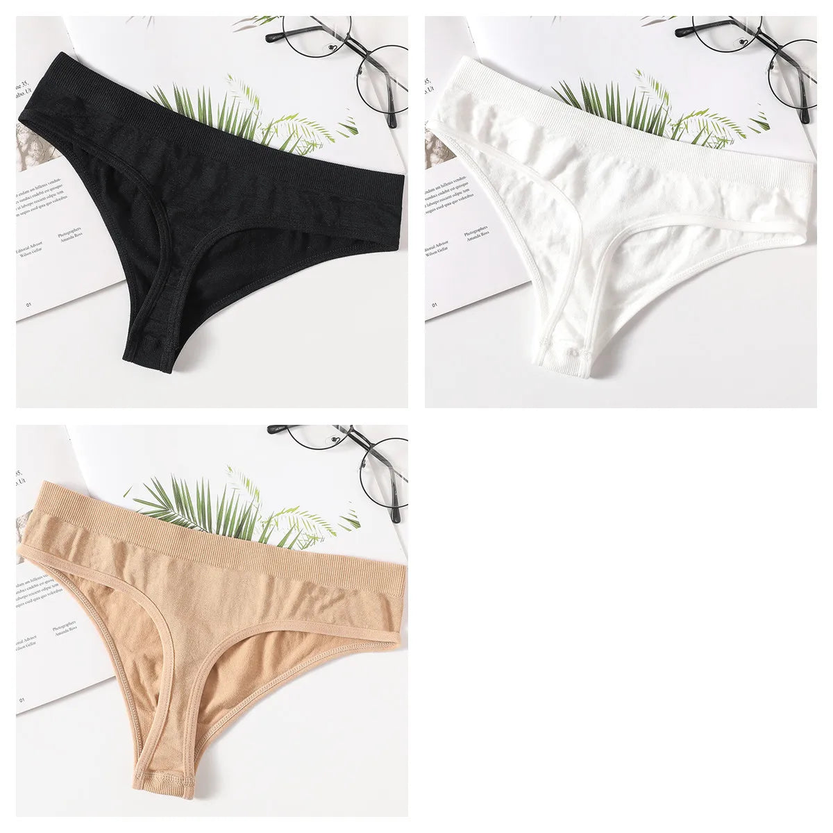 CowLost | product_id-3pcs-womens-seamless-breathable-soft-g-string-thong-panties |27