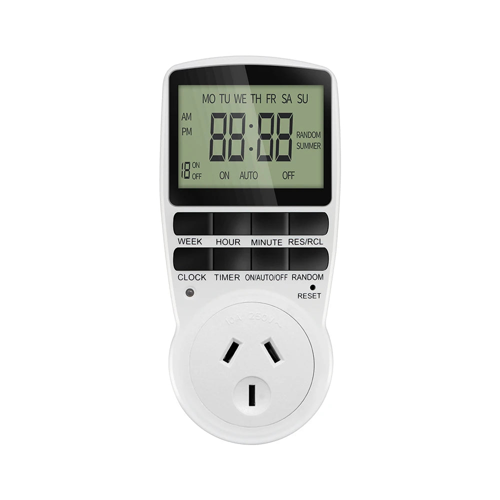 Electronic Digital Programmable Timer Switch Outlet EU/US/FR/UK/AU Plug 110V-220V
