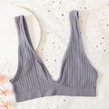 CowLost | push-up-bras-for-women-seamless-ribbed-deep-v-bralette-unlined-sexy-lingerie-wireless-crop-top-s-xl-plunge-sports-underwear |25