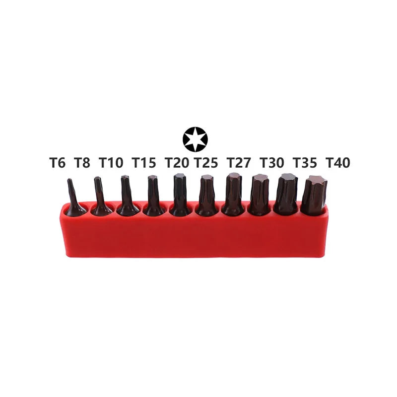 CowLost | product_id-10pcs-25mm-magnetic-torx-screwdriver-bit-set-t6-t40-1-4-hex-shank-electric-star-bits |18