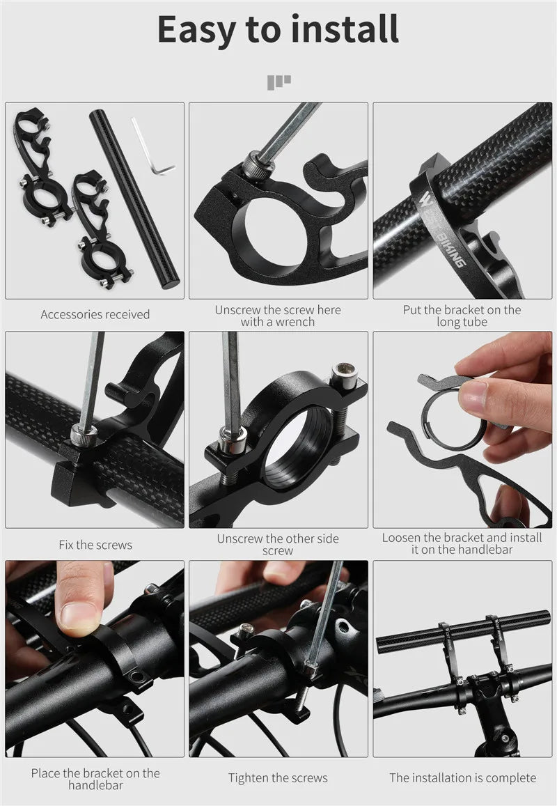 CowLost | 3d-printer-accessories-west-biking-25cm-carbon-fiber-bicycle-handlebar-extender-mount |15