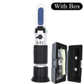 Handheld Brix & Salt Refractometer with ATC Dual Scale 0-32% Brix 0-28% Salt for Brine, Fruit, Beer