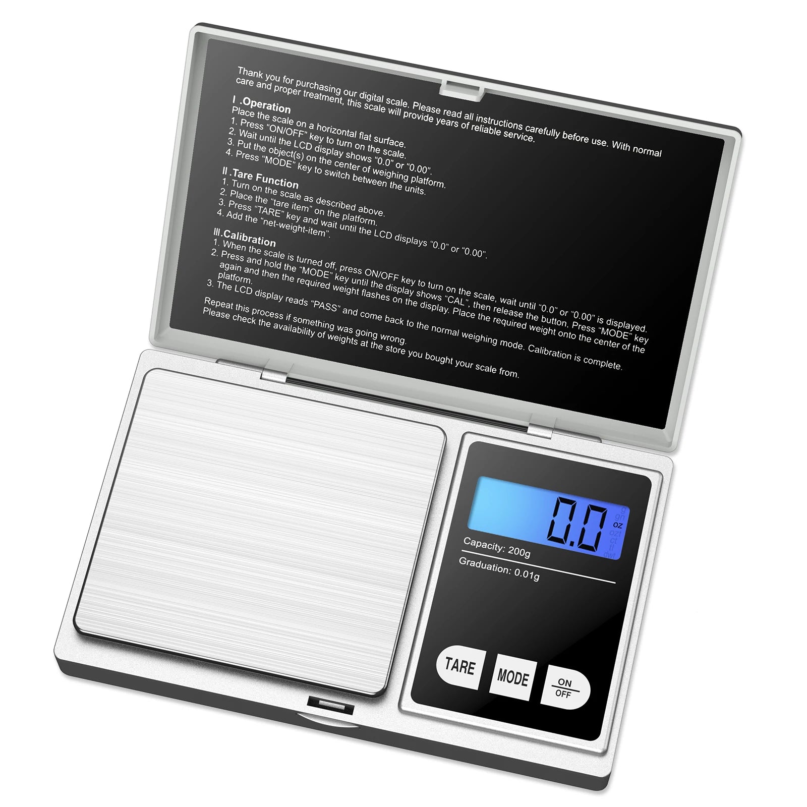 Portable Mini Digital LCD Pocket Scale 200g/0.01g & 500g/0.01g for Kitchen Jewelry Postal Use