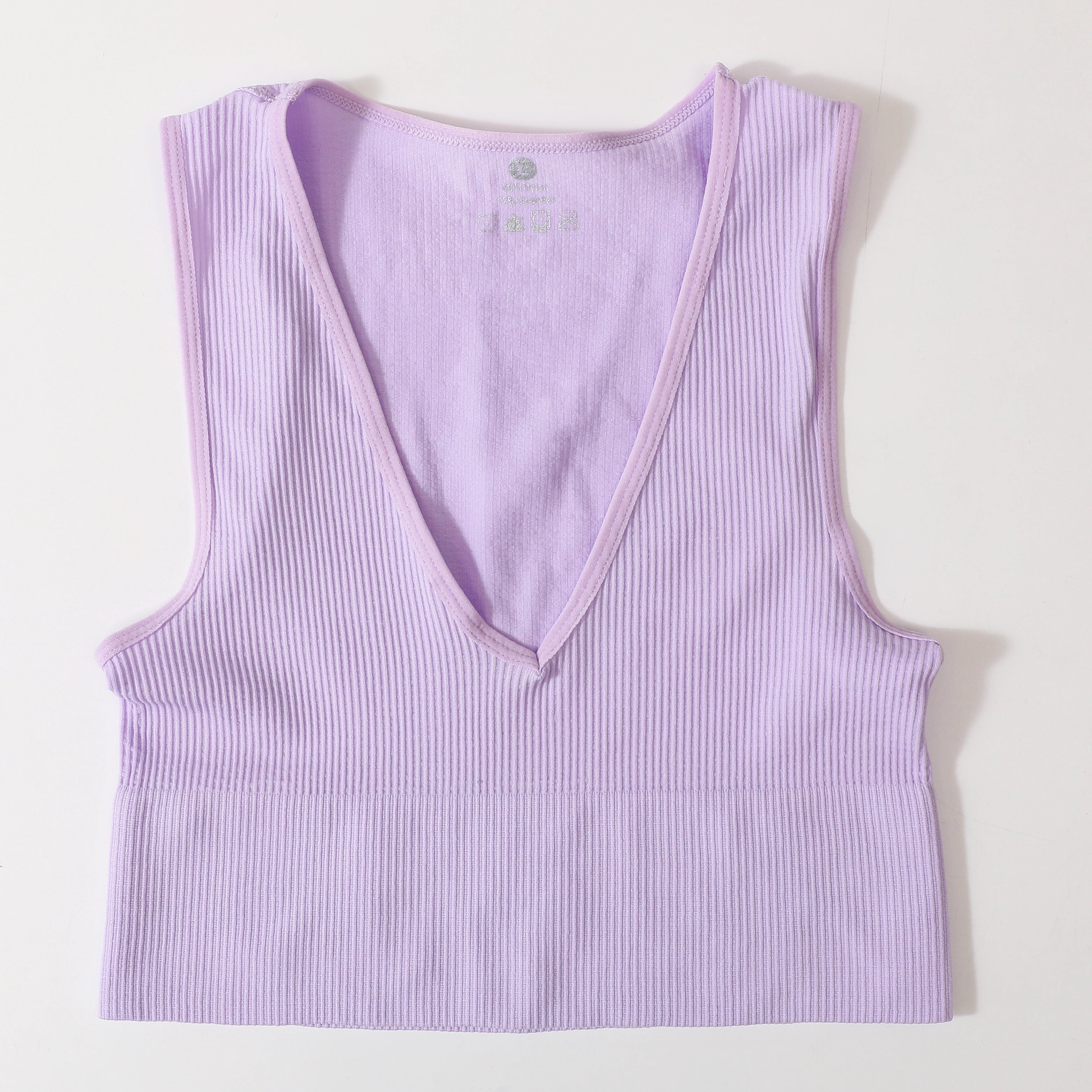 CowLost | product_id-women-seamless-v-neck-solid-crop-top-sports-bra-tank-m-xl |17