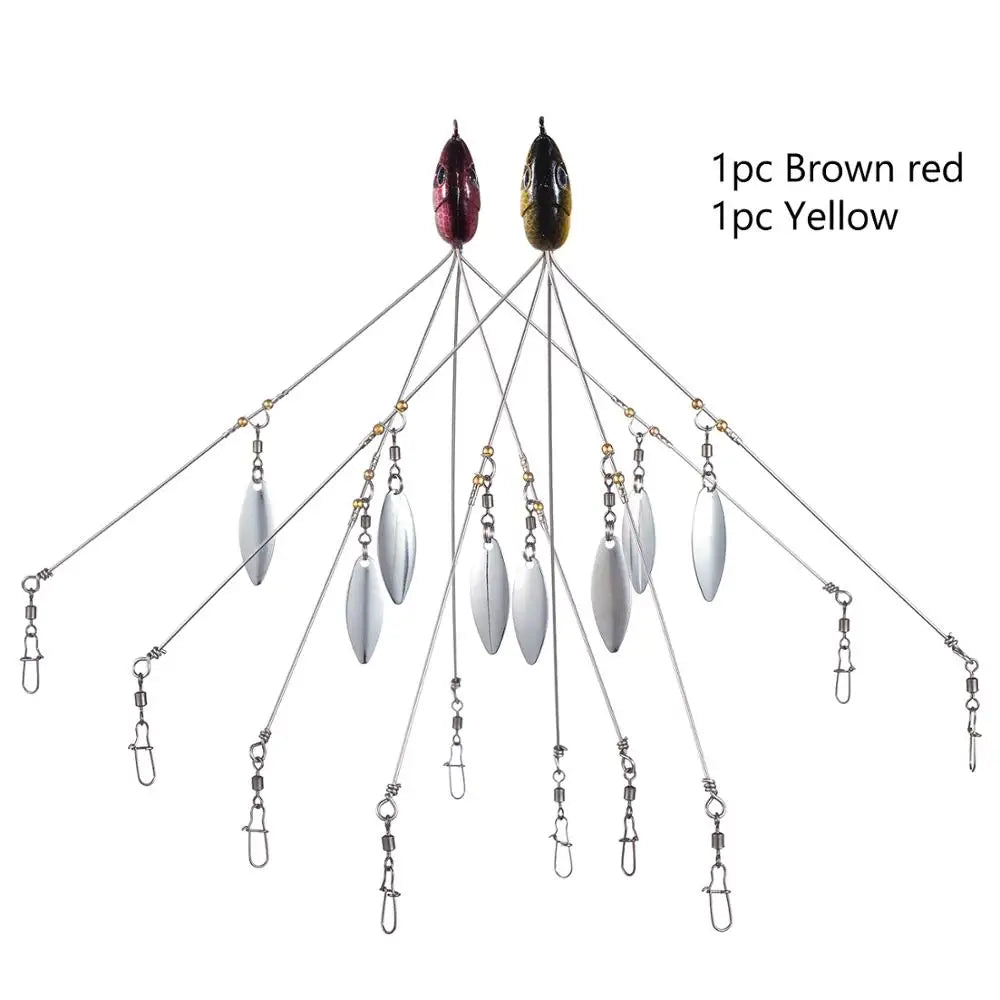 CowLost | sporting-goods-bassdash-5-arm-umbrella-fishing-lure-rig-alabama-rig-head-18g |26