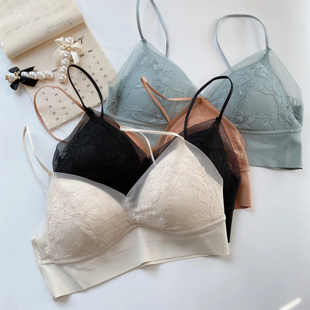 CowLost | french-sexy-lace-seamless-womens-underwear-push-up-close-fitting-and-comfortable-womens-bra-big-breasts-show-small-sports-vest |1