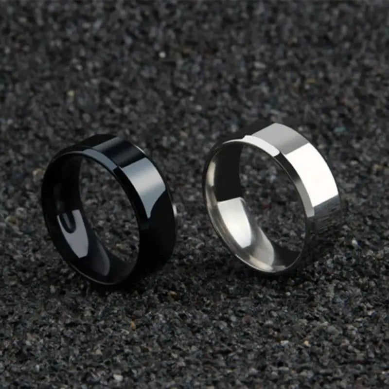 CowLost | fashion-charm-jewelry-ring-for-men-women-stainless-steel-black-rings-wedding-engagement |8