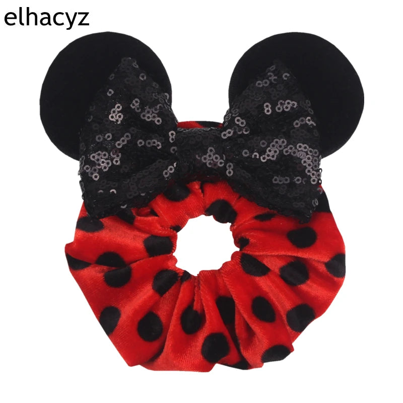 CowLost | mouse-ears-sequins-bow-women-velvet-scrunchies |17