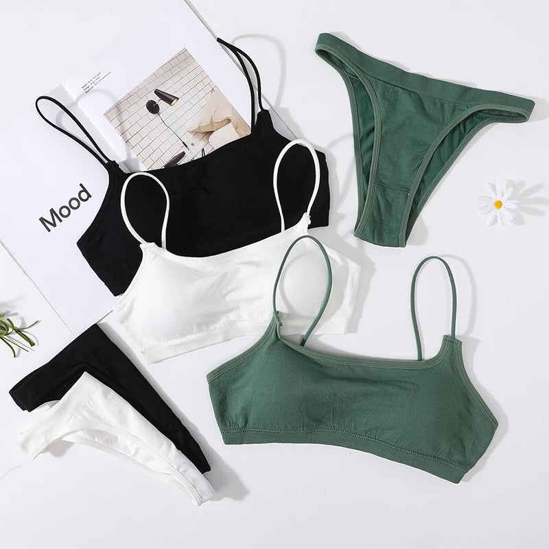 CowLost | seamless-bra-set-women-u-back-bra-thongs-sexy-lingerie-brazilian-panties-sports-fitness-underwear-female-tops-removable-pads |5