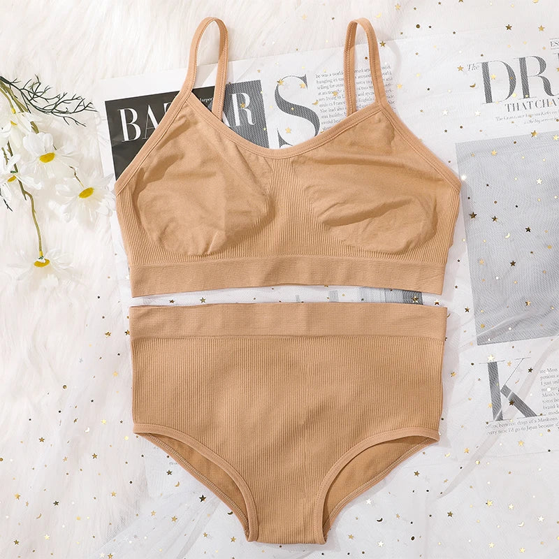 CowLost | product_id-women-seamless-wireless-bra-high-waist-panties-soft-lingerie-set |20