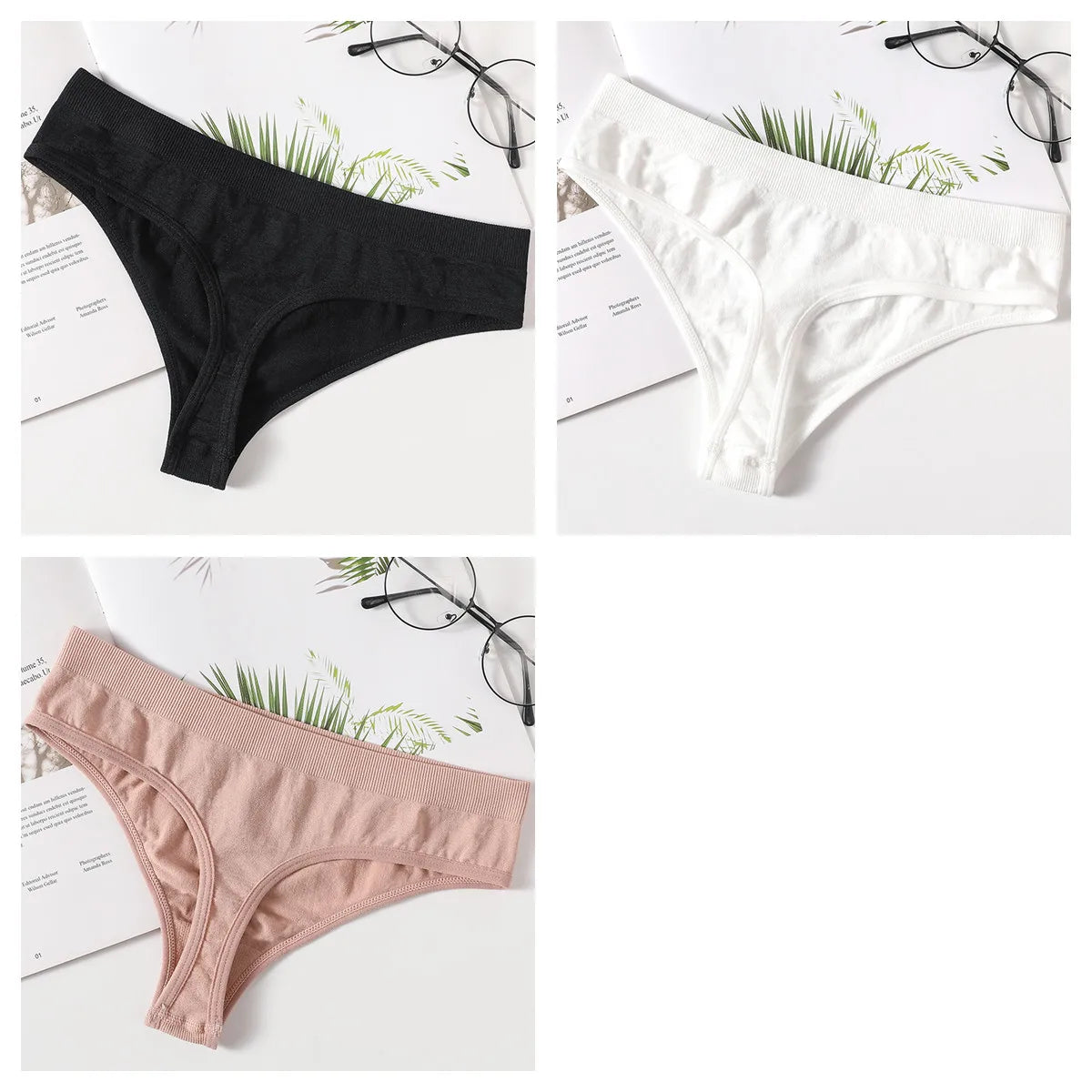 CowLost | product_id-3pcs-womens-seamless-breathable-soft-g-string-thong-panties |13