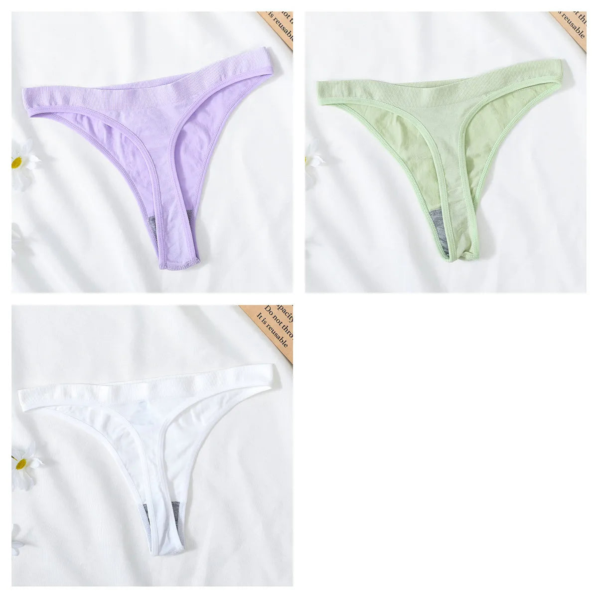 CowLost | product_id-3pcs-high-waist-seamless-brazilian-g-string-thongs-women-m-xl-t-back |22