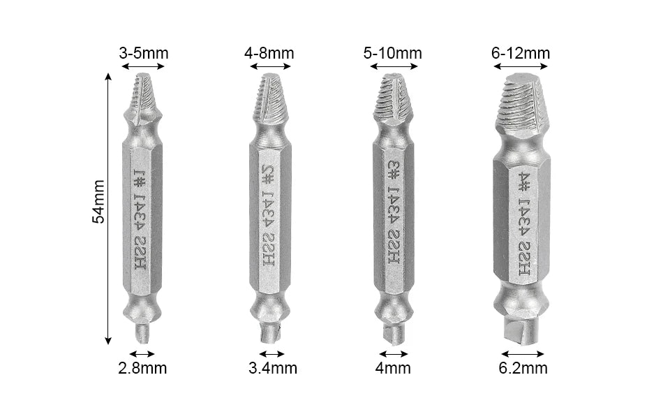 CowLost | nindejin-4-5-6pcs-damaged-screw-extractor-drill-bit-extractor |12