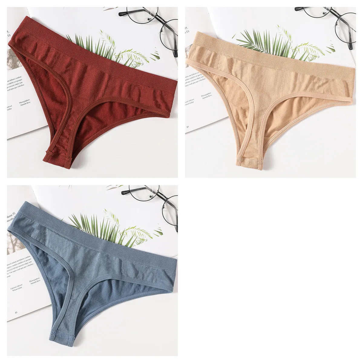 CowLost | product_id-3pcs-womens-seamless-breathable-soft-g-string-thong-panties |17