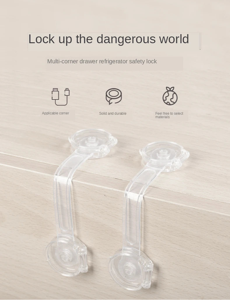 CowLost | 5pcs-lot-baby-safety-lock-anti-opening-cabinet-door-refrigerator-locks |7