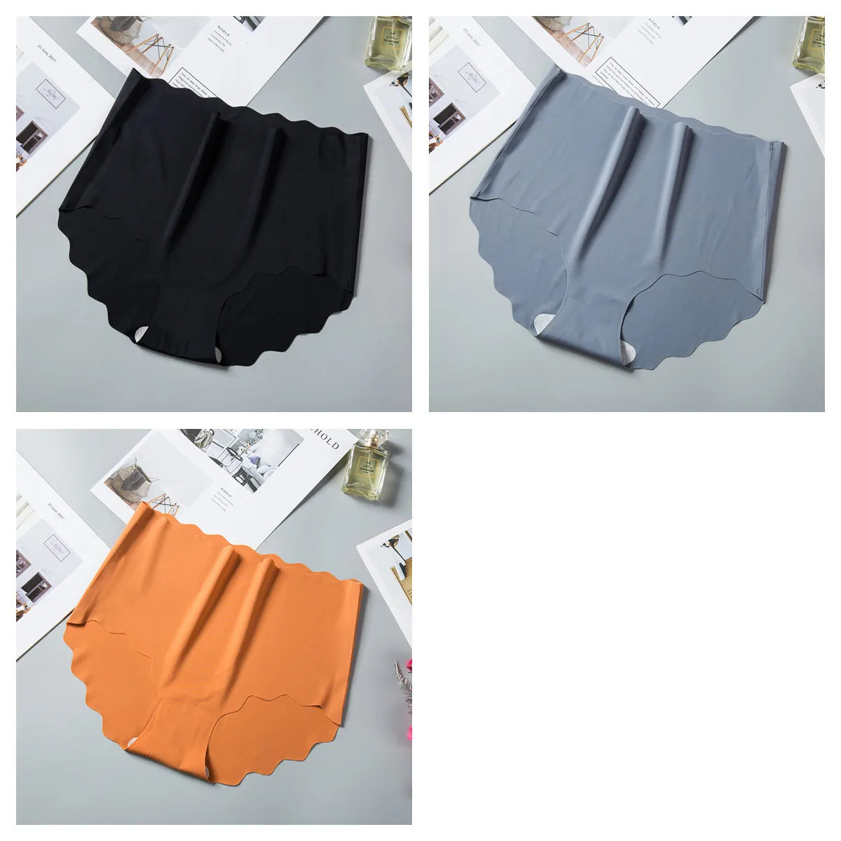CowLost | product_id-3pcs-women-s-high-waist-seamless-ice-silk-hip-lift-briefs-m-xxl |37