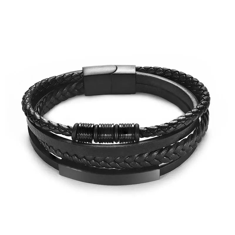 CowLost | badge-pass-holders-mens-natural-stone-beads-multilayer-leather-bracelet-with-magnetic-clasp |27