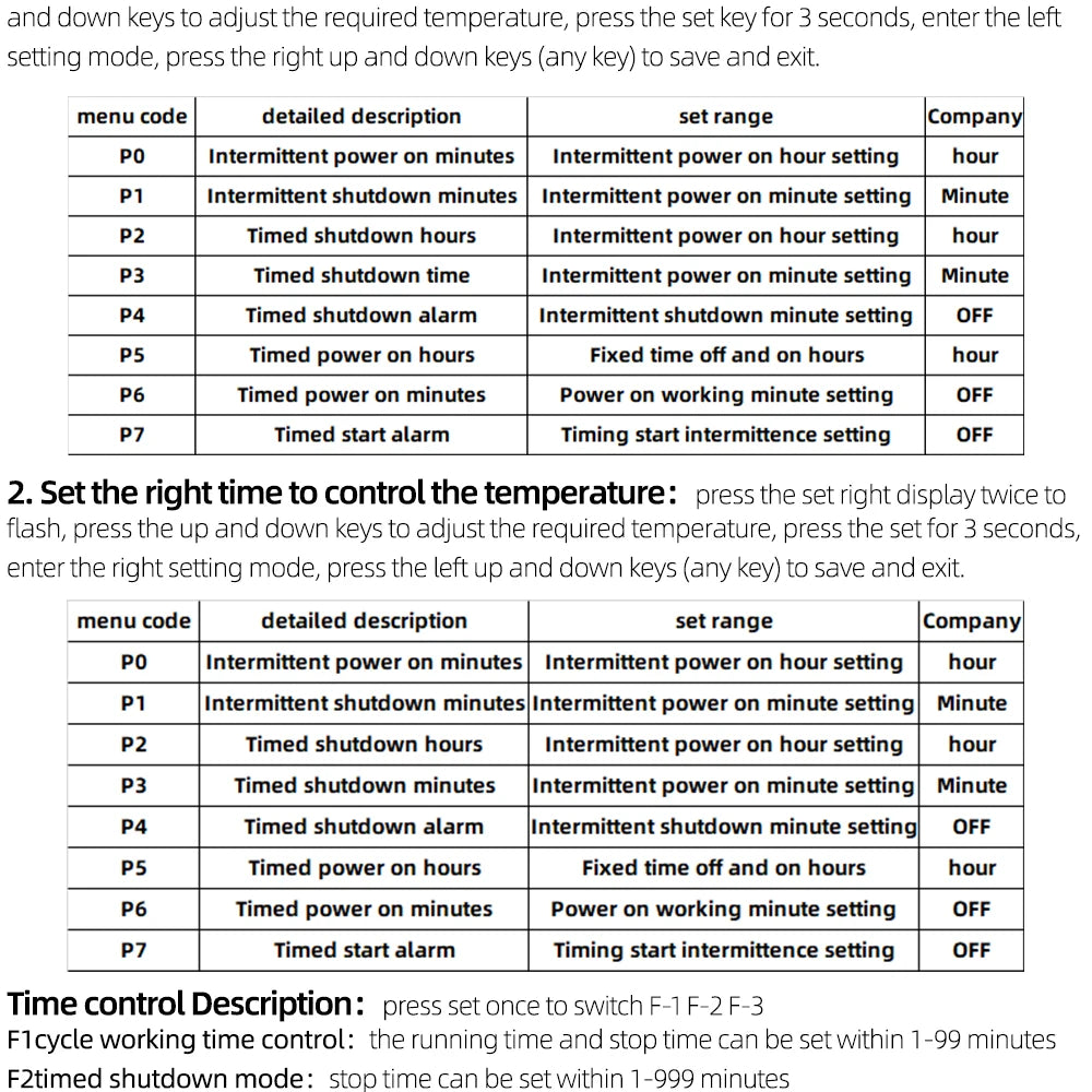 ZFX-W1011 Intelligent Microcomputer Temperature Controller Thermostat 12V 24V 220V Adjustable Electronic Timer