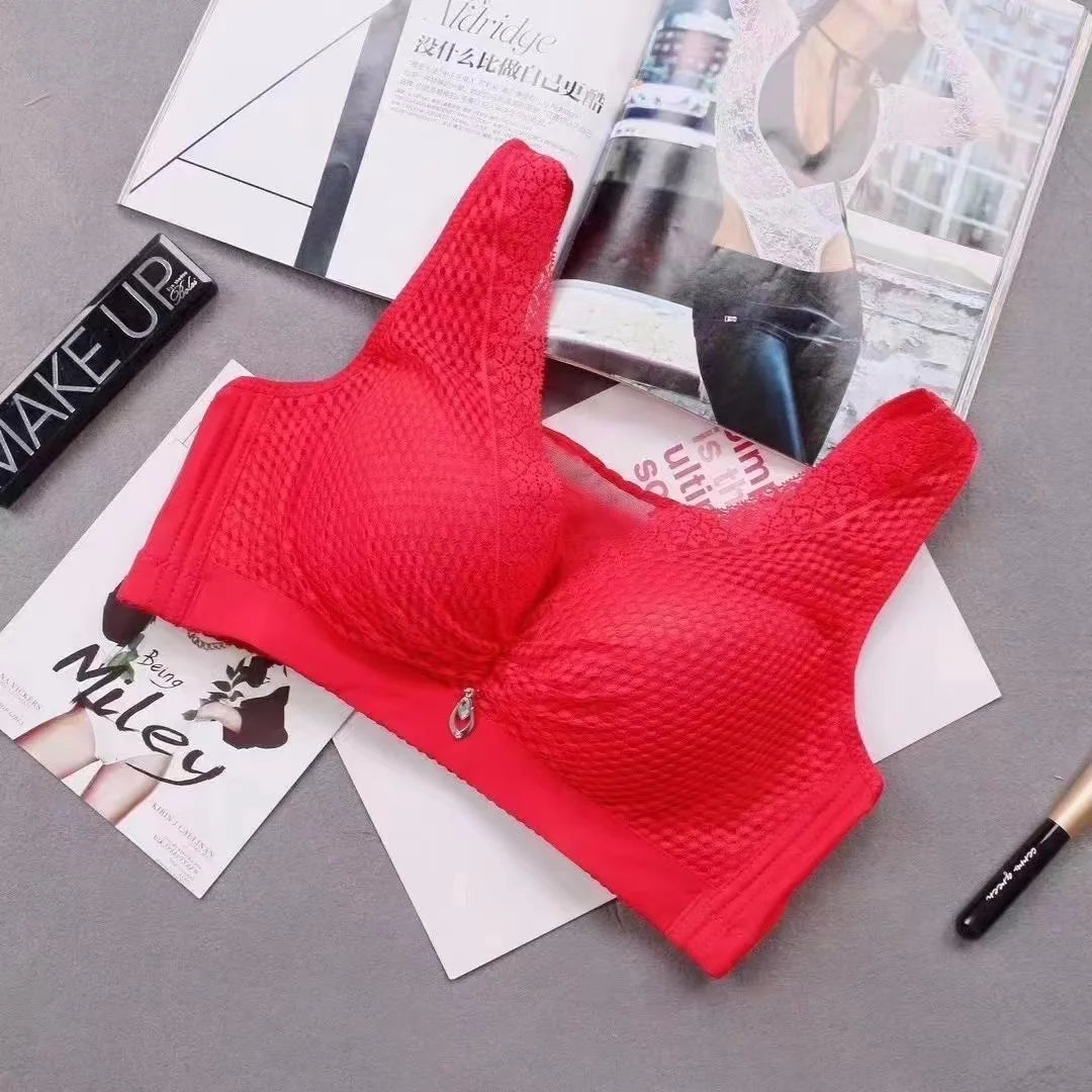 CowLost | product_id-sexy-lace-seamless-wire-free-push-up-bra-with-gather-support-anti-sagging-thin-molded-cups-large-size |30