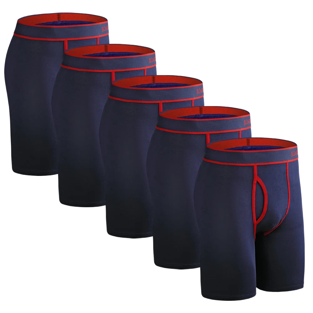 CowLost | activewear-pants-5pcs-mens-long-cotton-boxer-shorts-underwear |24