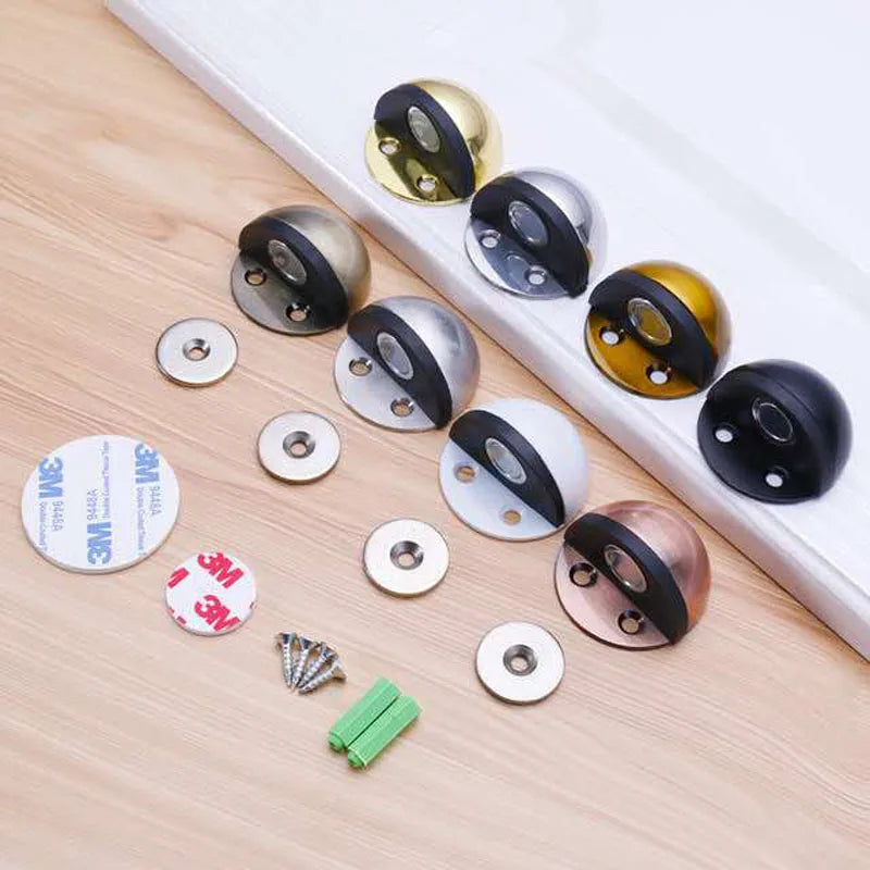 CowLost | stainless-steel-magnetic-dual-door-stopper-nail-free-door-catch-wall-protector |3
