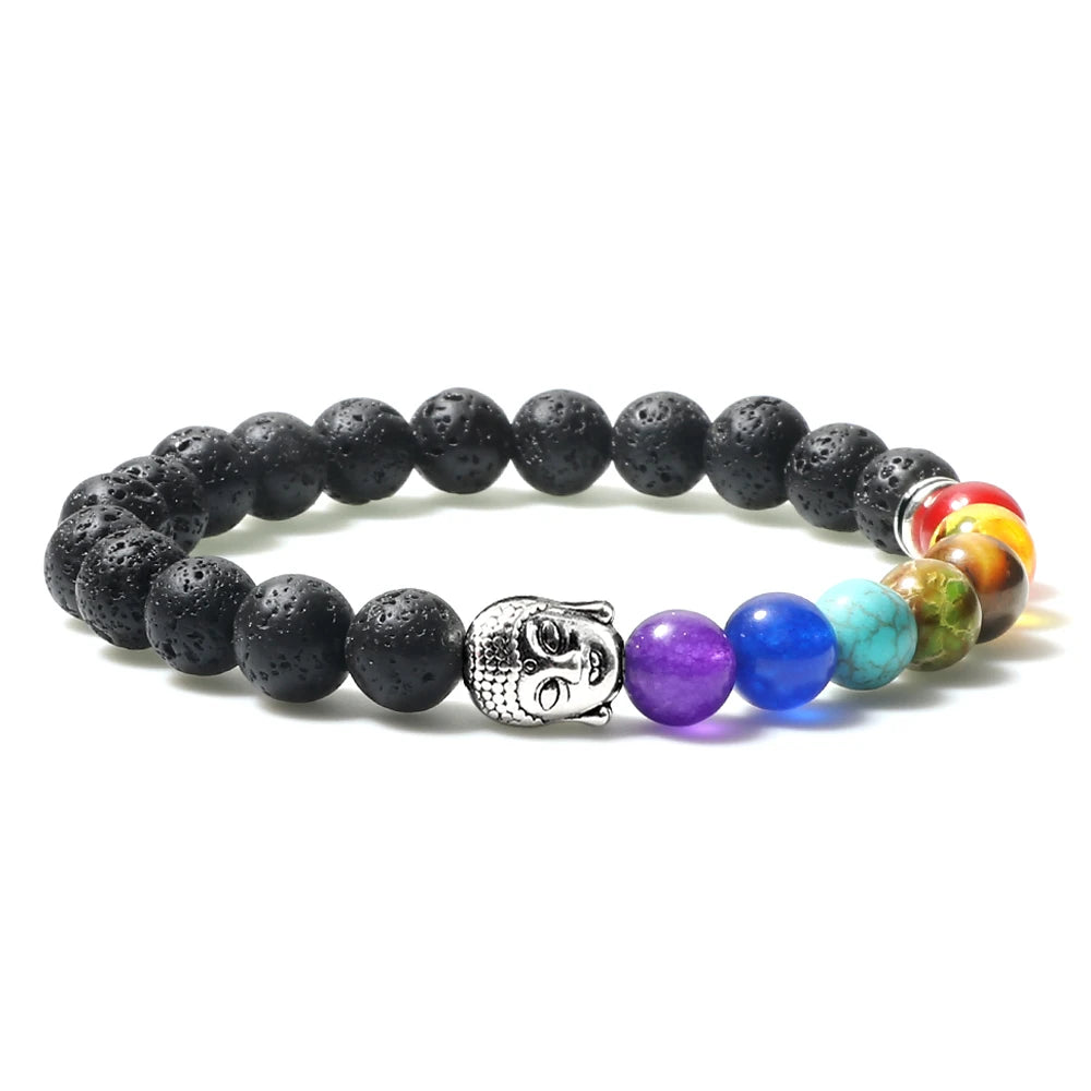 CowLost | badge-pass-holders-mens-natural-volcanic-rock-7-chakra-healing-bracelet |38