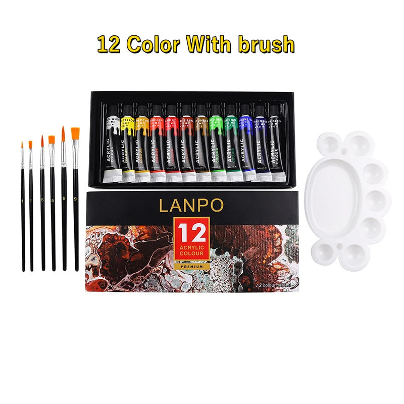 CowLost | drawing-painting-paper-product_id-acrylic-paint-set-12-24-colors-12ml-tubes-with-professional-brush-for-canvas-glass-paper-diy-wall-painting |21