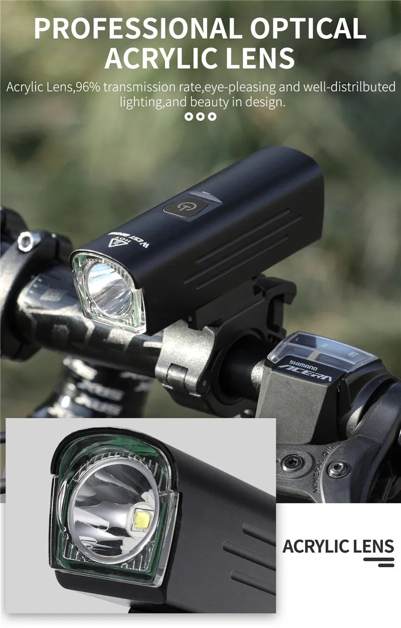 CowLost | west-biking-front-bicycle-light-usb-rechargeable-led-bike-light-waterproof-cycling-headlight-climbing-safety-flashlight-lamps |58