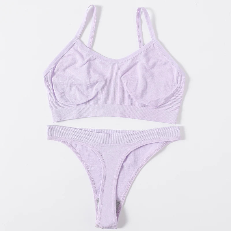 CowLost | product_id-women-seamless-wire-free-ribbed-bra-low-waist-thong-set |40