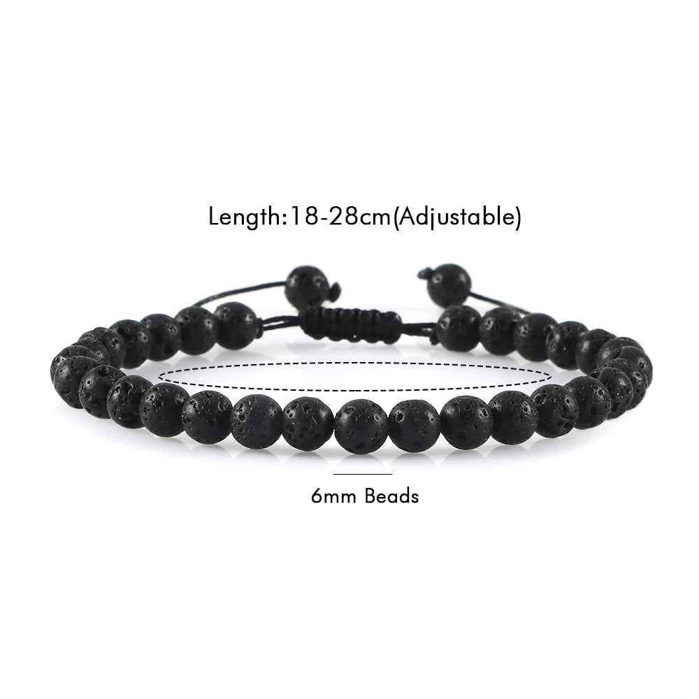 CowLost | badge-pass-holders-mens-natural-volcanic-rock-7-chakra-healing-bracelet |7