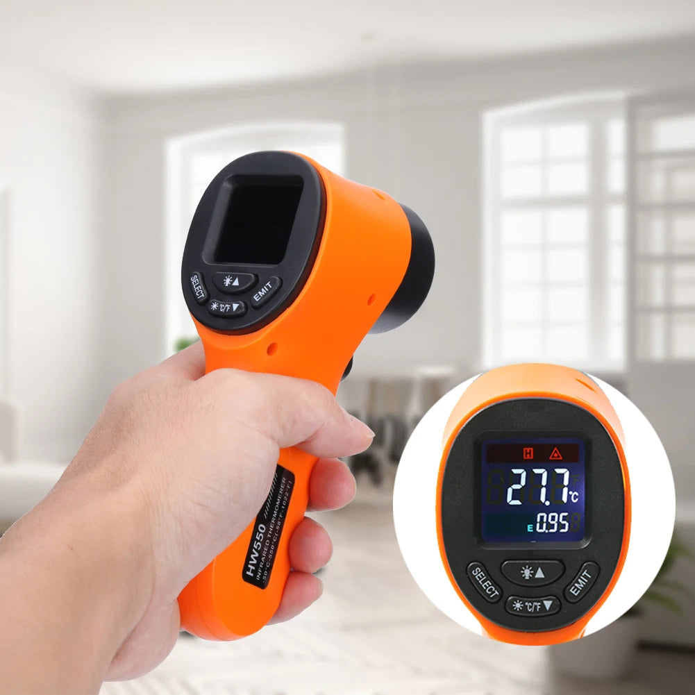 HW550 Non-Contact Infrared Thermometer -50~550°C (-58~1022°F) Industrial Laser Pyrometer Temperature Gun