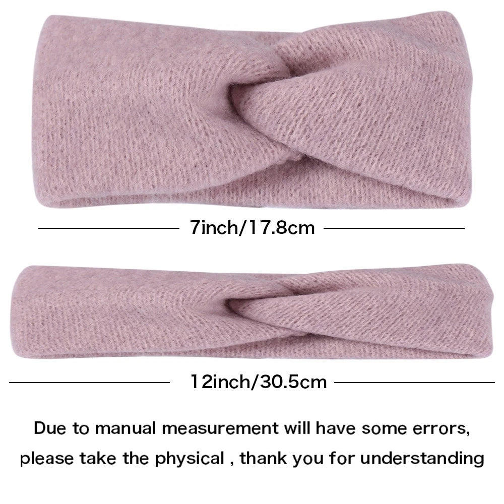 CowLost | women-knitting-cross-knot-woolen-warm-headbands |6