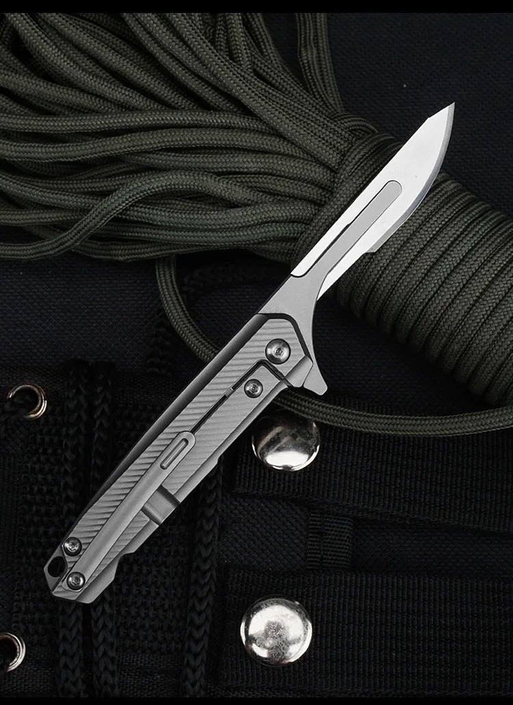 CowLost | tools-upgrade-titanium-alloy-folding-scalpel-with-replaceable-blades |27