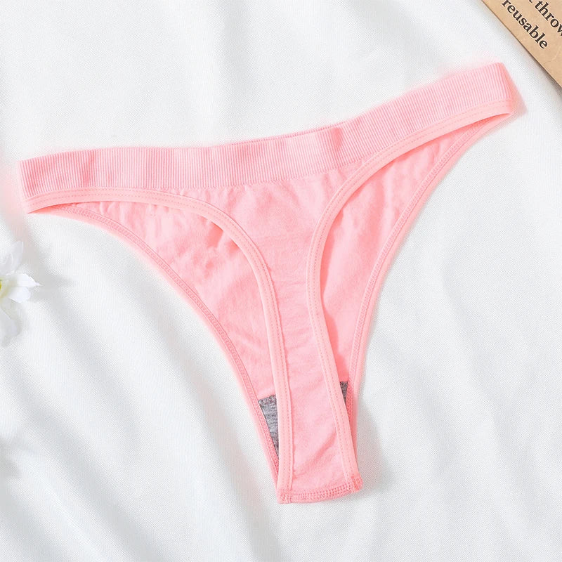 CowLost | product_id-5pcs-brazilian-high-waist-sports-thong-g-string-panties-women-m-xl-solid-t-back-underwear-set |20