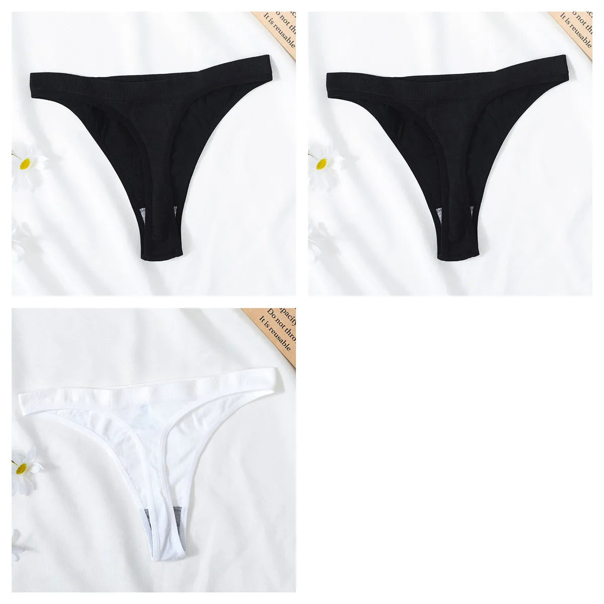 CowLost | product_id-3pcs-high-waist-seamless-brazilian-g-string-thongs-women-m-xl-t-back |35