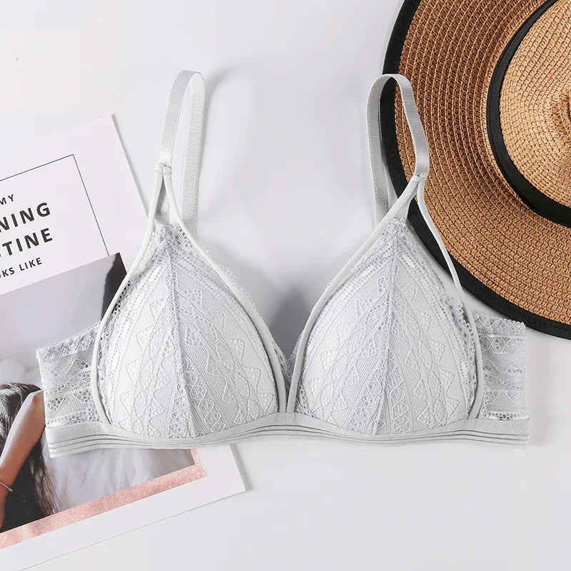 CowLost | product_id-floral-lace-wire-free-push-up-bra-with-light-pads-for-women |14