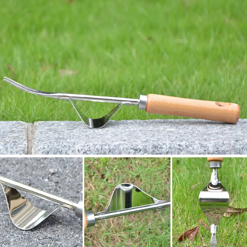 CowLost | product_id-stainless-steel-garden-weeder-with-wood-handle-hand-weeding-dandelion-removal-tool |10