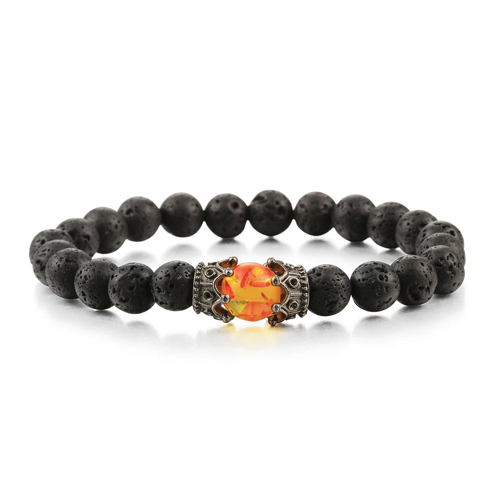 CowLost | badge-pass-holders-mens-natural-volcanic-rock-7-chakra-healing-bracelet |40