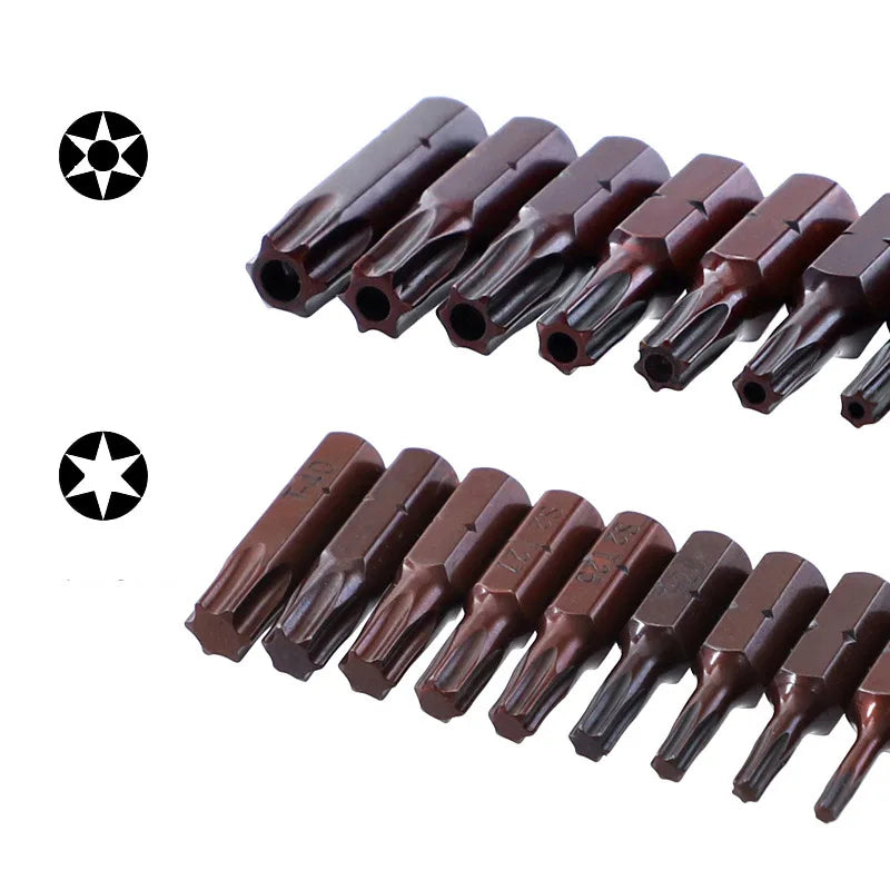 CowLost | product_id-10pcs-25mm-magnetic-torx-screwdriver-bit-set-t6-t40-1-4-hex-shank-electric-star-bits |9