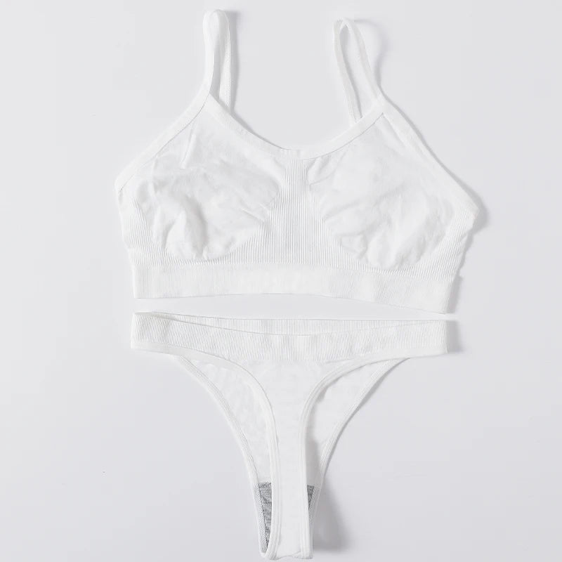 CowLost | product_id-women-seamless-wire-free-ribbed-high-leg-unlined-bralette-panties-set |20
