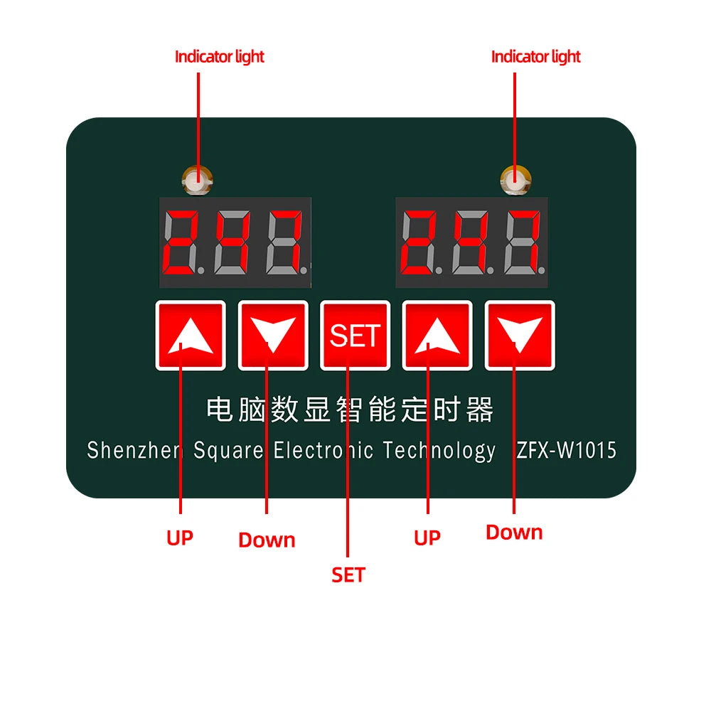 ZFX-W1015 Microcomputer Digital Intelligent Timer Electronic Thermostat Controller 12V-220V