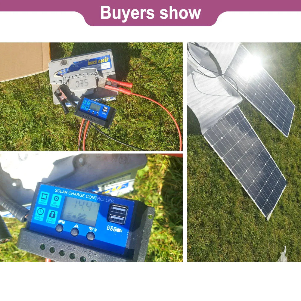 CowLost | 12v-flexible-solar-panel-kit-100w-200w-300w |12