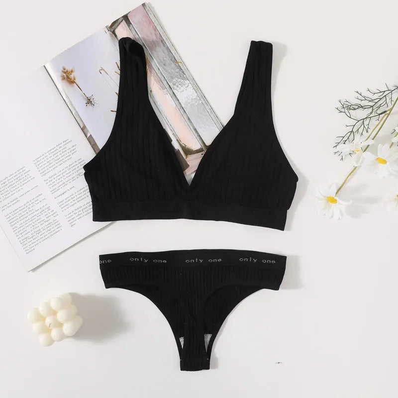 CowLost | product_id-seamless-wirefree-push-up-bra-low-waist-thong-set-with-ribbed-sport-bralette-for-women |23