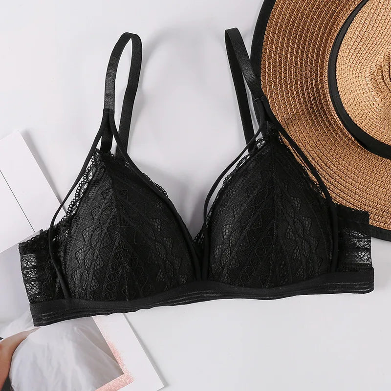 CowLost | product_id-floral-lace-wire-free-push-up-bra-with-light-pads-for-women |12