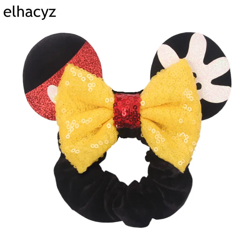 CowLost | mouse-ears-sequins-bow-women-velvet-scrunchies |8